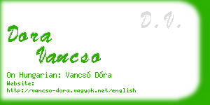 dora vancso business card